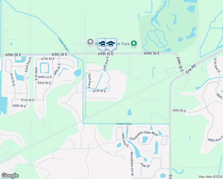 map of restaurants, bars, coffee shops, grocery stores, and more near 6333 76th Avenue East in Palmetto