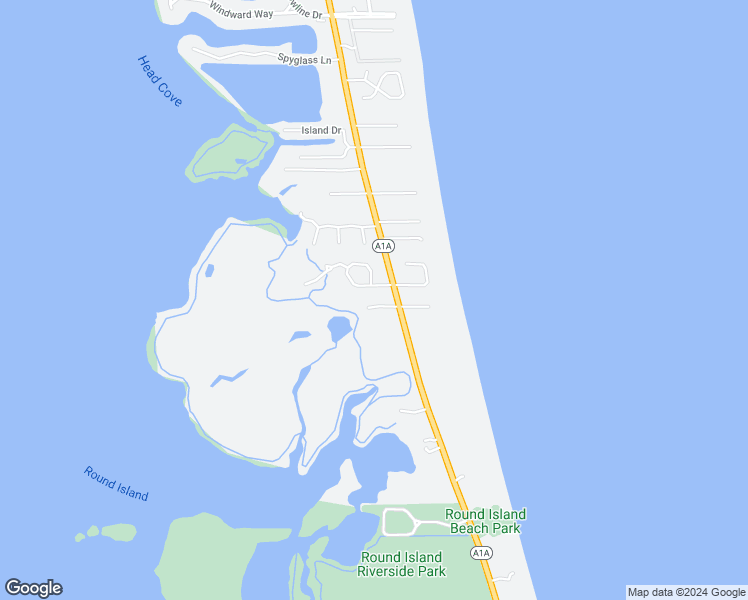 map of restaurants, bars, coffee shops, grocery stores, and more near 2140 West Beachside Lane in Vero Beach