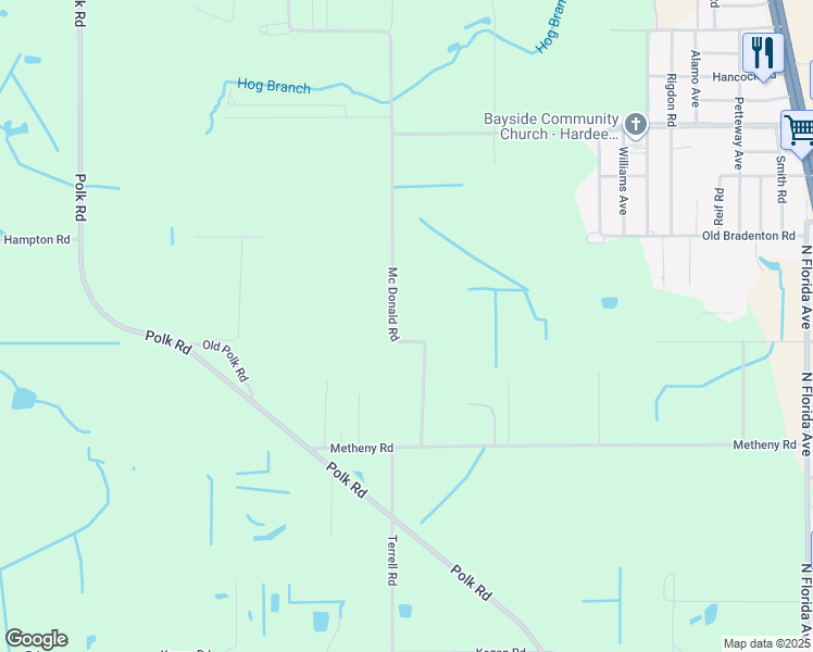 map of restaurants, bars, coffee shops, grocery stores, and more near 1106 Mc Donald Road in Wauchula