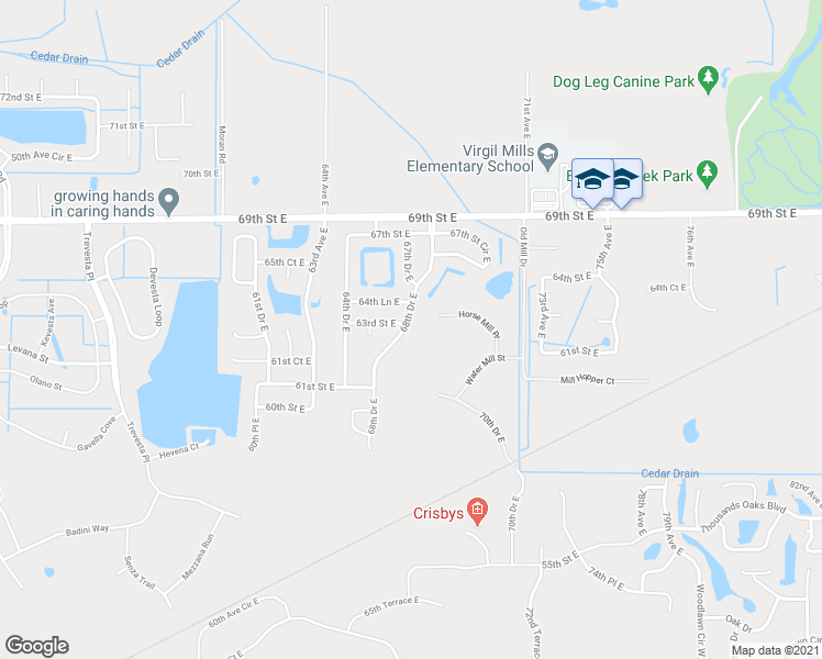 map of restaurants, bars, coffee shops, grocery stores, and more near 6230 68th Drive East in Palmetto