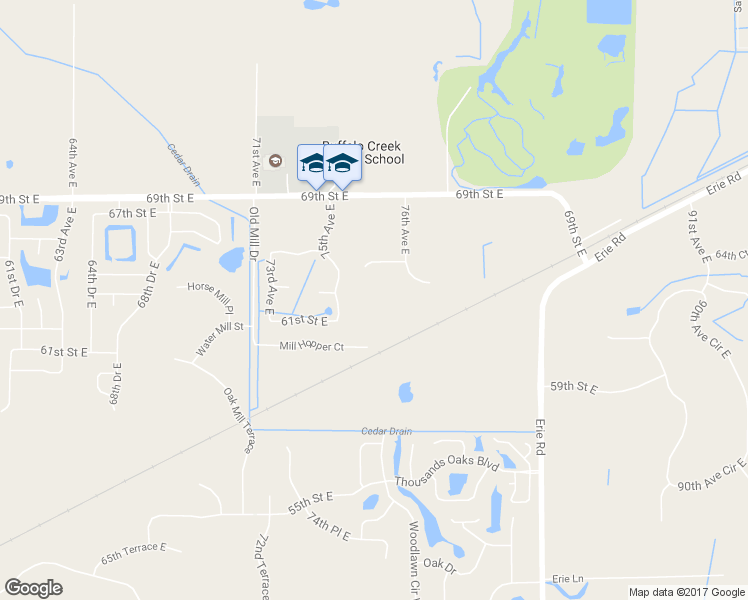 map of restaurants, bars, coffee shops, grocery stores, and more near 6333 76th Avenue East in Palmetto