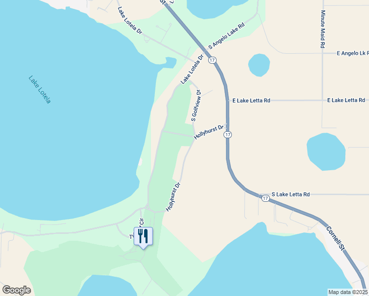 map of restaurants, bars, coffee shops, grocery stores, and more near 1731 East Pinecrest Drive in Avon Park