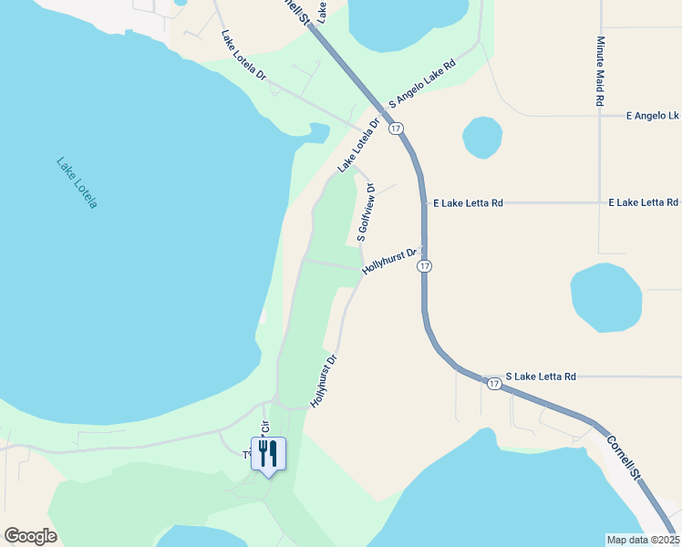 map of restaurants, bars, coffee shops, grocery stores, and more near 1731 East Pinecrest Drive in Avon Park