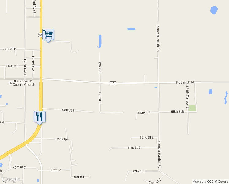 map of restaurants, bars, coffee shops, grocery stores, and more near 12705 County Road 675 in Parrish