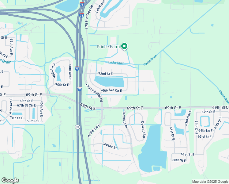 map of restaurants, bars, coffee shops, grocery stores, and more near 7139 50th Avenue Circle East in Palmetto