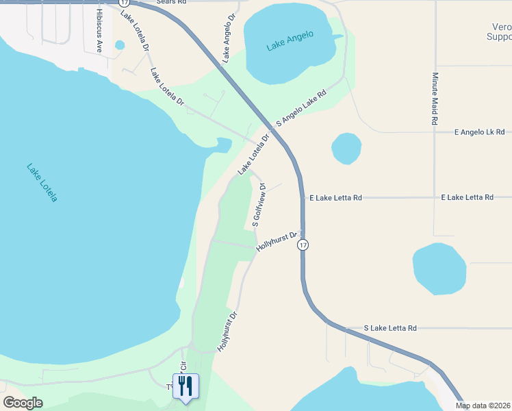 map of restaurants, bars, coffee shops, grocery stores, and more near 1446 South Golfview Drive in Avon Park