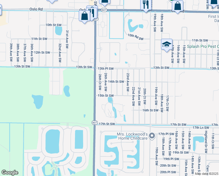 map of restaurants, bars, coffee shops, grocery stores, and more near 1415 25th Court Southwest in Vero Beach