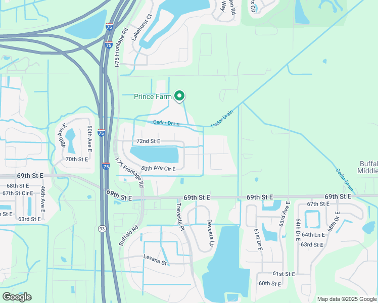map of restaurants, bars, coffee shops, grocery stores, and more near 5504 71st Street East in Palmetto
