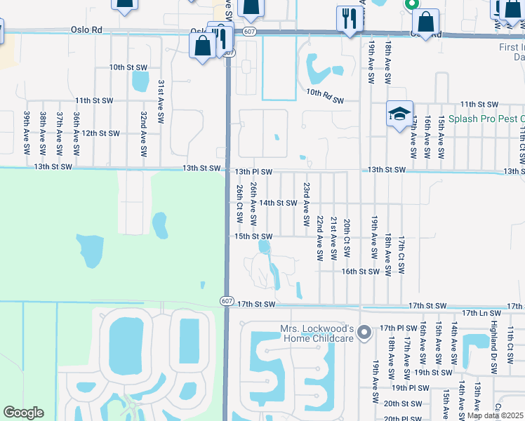 map of restaurants, bars, coffee shops, grocery stores, and more near 1415 25th Court Southwest in Vero Beach