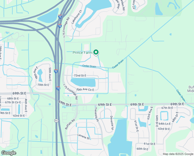 map of restaurants, bars, coffee shops, grocery stores, and more near 7106 50th Avenue Circle East in Palmetto