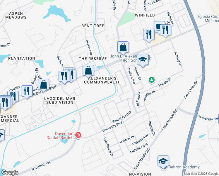 map of restaurants, bars, coffee shops, grocery stores, and more near 7613 King Arthurs Court in Laredo