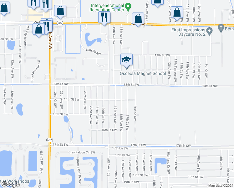 map of restaurants, bars, coffee shops, grocery stores, and more near 1360 19th Avenue Southwest in Vero Beach