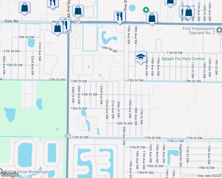 map of restaurants, bars, coffee shops, grocery stores, and more near 1355 21st Avenue Southwest in Vero Beach