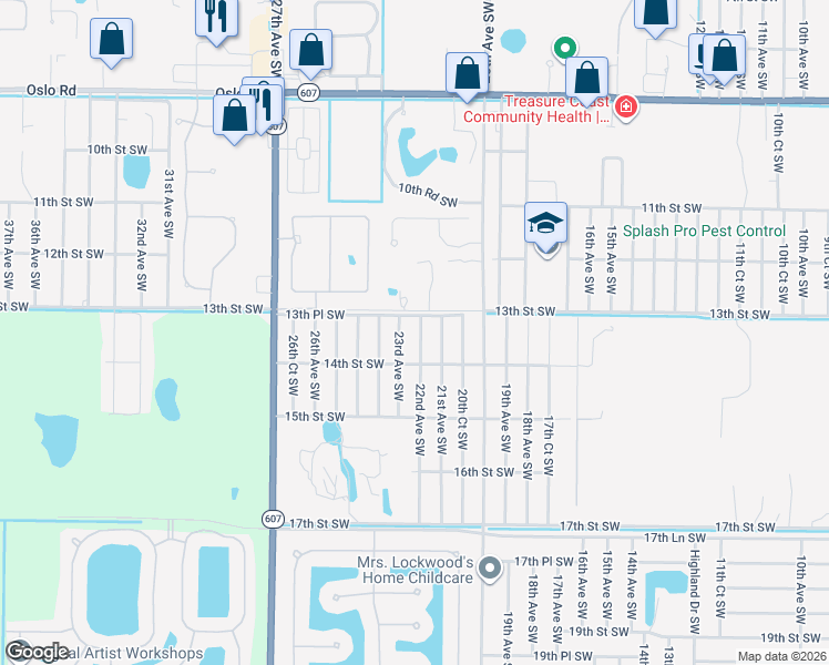 map of restaurants, bars, coffee shops, grocery stores, and more near 1315 22nd Avenue Southwest in Vero Beach