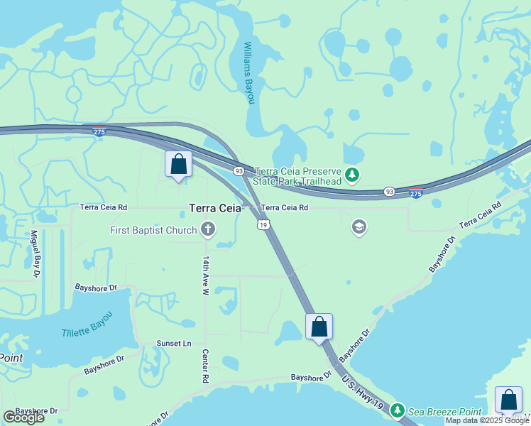 map of restaurants, bars, coffee shops, grocery stores, and more near in Manatee County