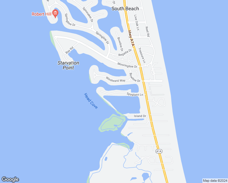 map of restaurants, bars, coffee shops, grocery stores, and more near 1401 Spyglass Lane in Vero Beach