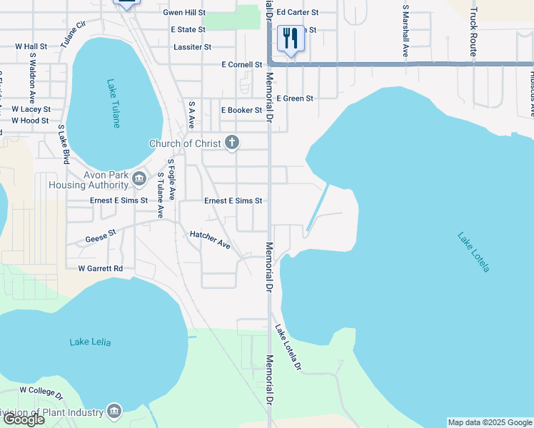 map of restaurants, bars, coffee shops, grocery stores, and more near 1163 Memorial Drive in Avon Park