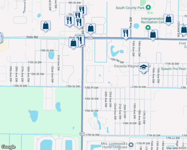 map of restaurants, bars, coffee shops, grocery stores, and more near 1241 25th Terrace Southwest in Vero Beach