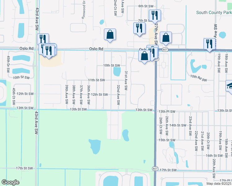 map of restaurants, bars, coffee shops, grocery stores, and more near 1175 32nd Avenue Southwest in Vero Beach