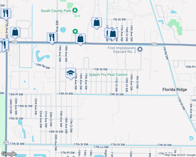 map of restaurants, bars, coffee shops, grocery stores, and more near 1175 13th Avenue Southwest in Vero Beach