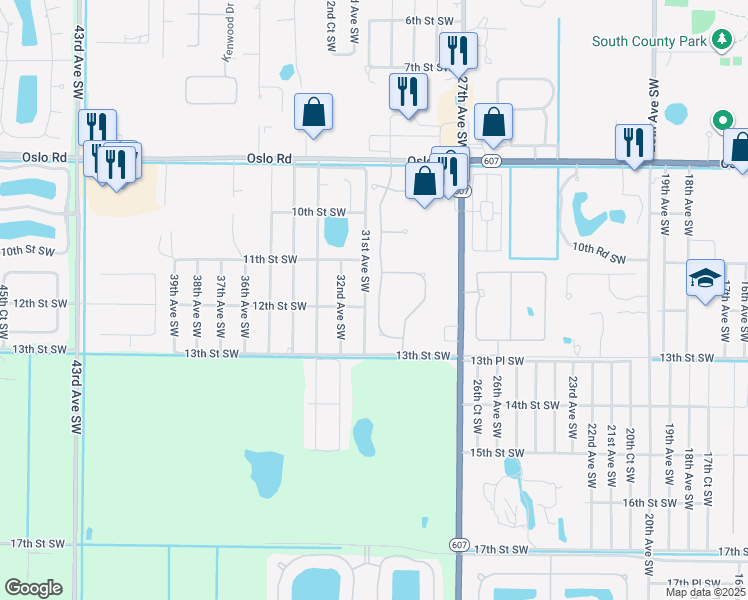 map of restaurants, bars, coffee shops, grocery stores, and more near 1125 Ansley Avenue Southwest in Vero Beach