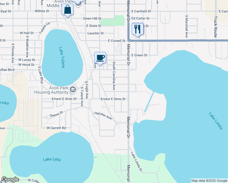 map of restaurants, bars, coffee shops, grocery stores, and more near 299 East 3rd Street in Avon Park