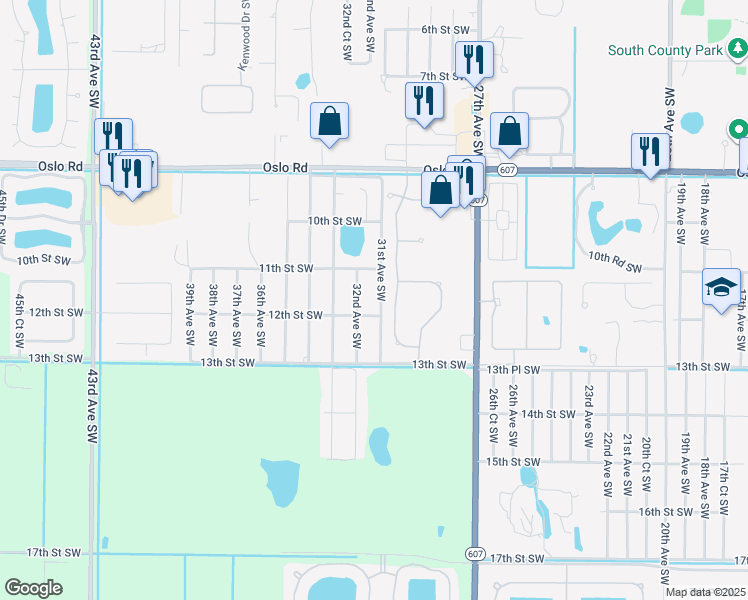 map of restaurants, bars, coffee shops, grocery stores, and more near 1125 Ansley Avenue Southwest in Vero Beach
