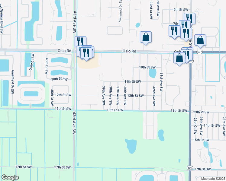 map of restaurants, bars, coffee shops, grocery stores, and more near 3728 12th Street Southwest in Vero Beach