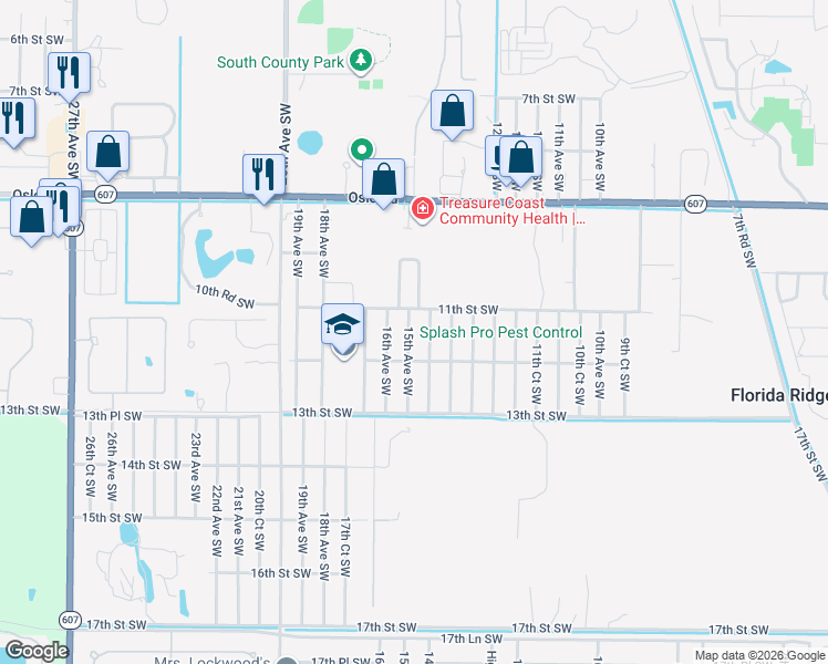 map of restaurants, bars, coffee shops, grocery stores, and more near 1136 15th Avenue Southwest in Vero Beach