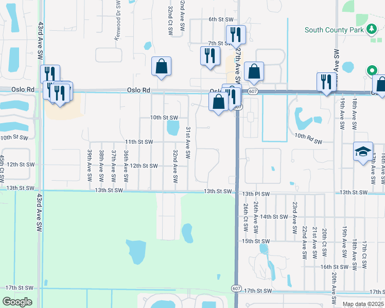 map of restaurants, bars, coffee shops, grocery stores, and more near 1125 Ansley Avenue Southwest in Vero Beach