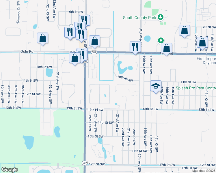 map of restaurants, bars, coffee shops, grocery stores, and more near 2565 12th Square Southwest in Vero Beach