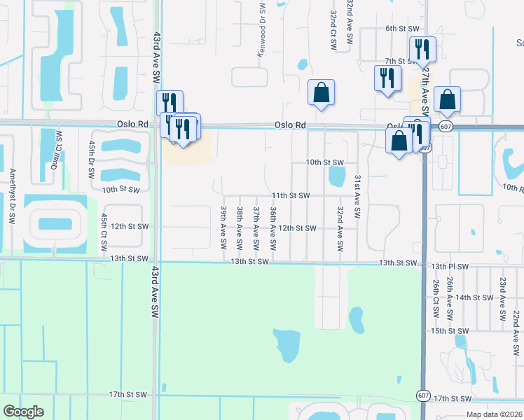 map of restaurants, bars, coffee shops, grocery stores, and more near 3608 12th Street Southwest in Vero Beach