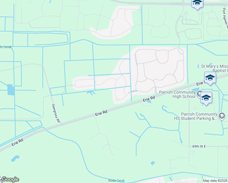 map of restaurants, bars, coffee shops, grocery stores, and more near 7735 110th Avenue East in Parrish