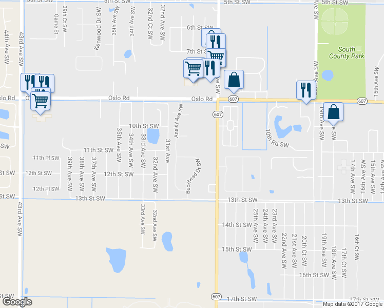 map of restaurants, bars, coffee shops, grocery stores, and more near 1090 Buckhead Drive Southwest in Vero Beach