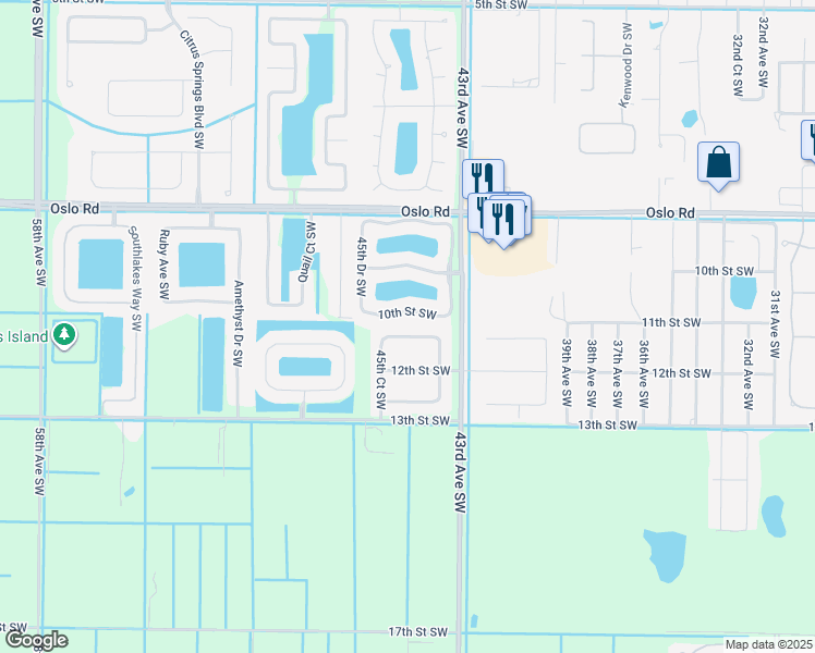 map of restaurants, bars, coffee shops, grocery stores, and more near 4460 11th Place Southwest in Vero Beach
