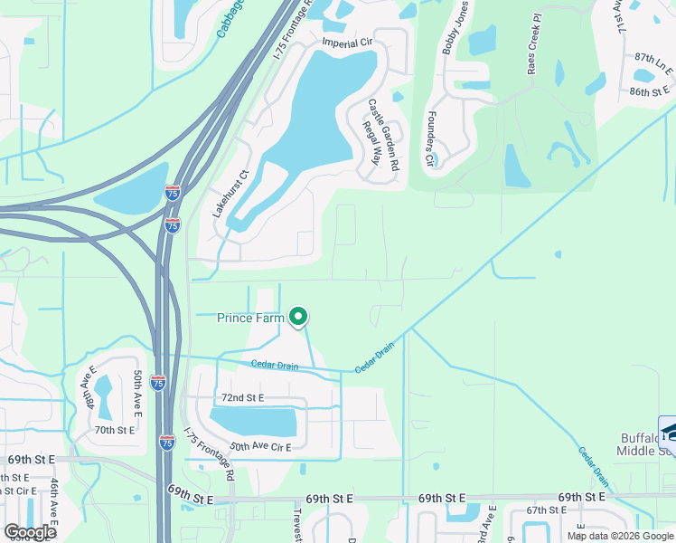 map of restaurants, bars, coffee shops, grocery stores, and more near 5507 77th Street East in Palmetto