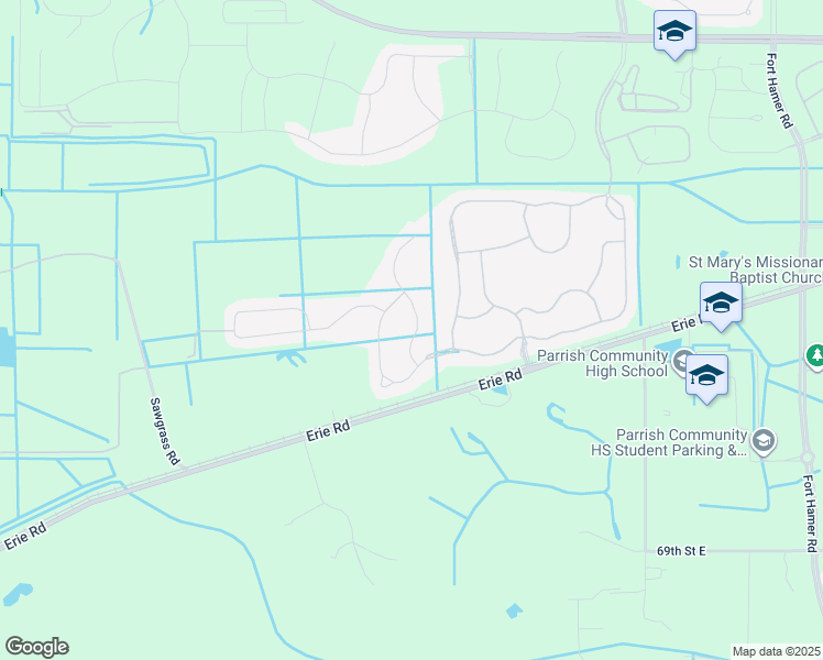 map of restaurants, bars, coffee shops, grocery stores, and more near 7807 111th Terrace East in Parrish