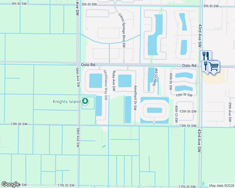 map of restaurants, bars, coffee shops, grocery stores, and more near 5225 Topaz Lane Southwest in Vero Beach