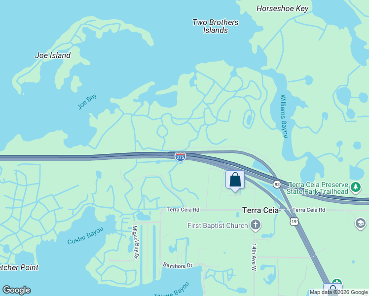 map of restaurants, bars, coffee shops, grocery stores, and more near 1870 Stotz Road in Terra Ceia