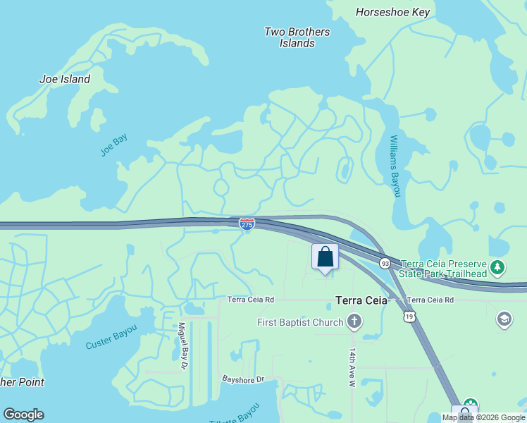 map of restaurants, bars, coffee shops, grocery stores, and more near 1870 Stotz Road in Terra Ceia