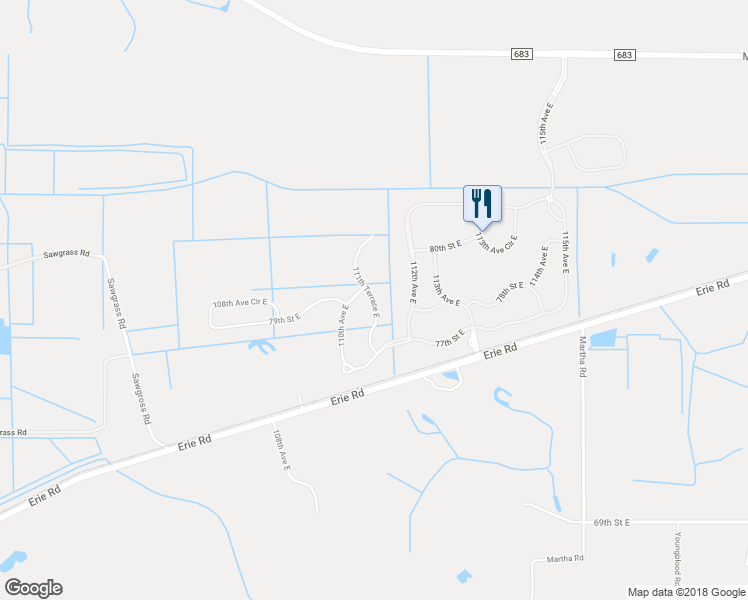 map of restaurants, bars, coffee shops, grocery stores, and more near 7824 111th Terrace East in Parrish