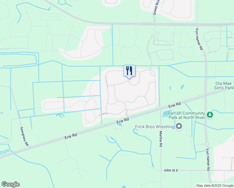 map of restaurants, bars, coffee shops, grocery stores, and more near 7818 113th Avenue East in Parrish