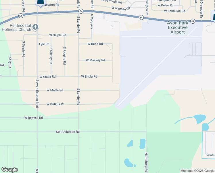 map of restaurants, bars, coffee shops, grocery stores, and more near 2200 West Matte Road in Avon Park