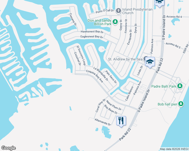map of restaurants, bars, coffee shops, grocery stores, and more near 14033 Coquina Bay Avenue in Corpus Christi
