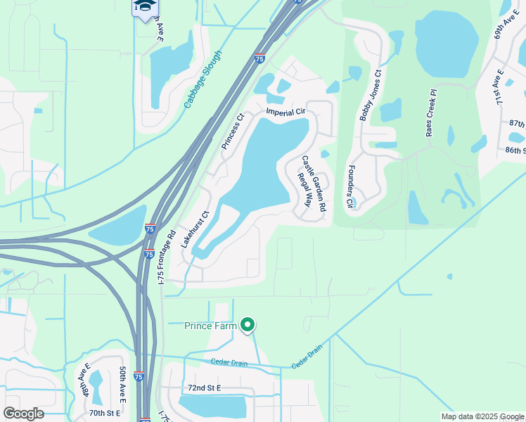 map of restaurants, bars, coffee shops, grocery stores, and more near 5426 Lakehurst Court in Palmetto