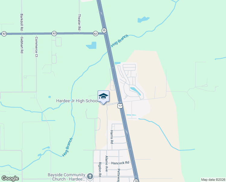 map of restaurants, bars, coffee shops, grocery stores, and more near 2437 Pine Cone Park in Wauchula