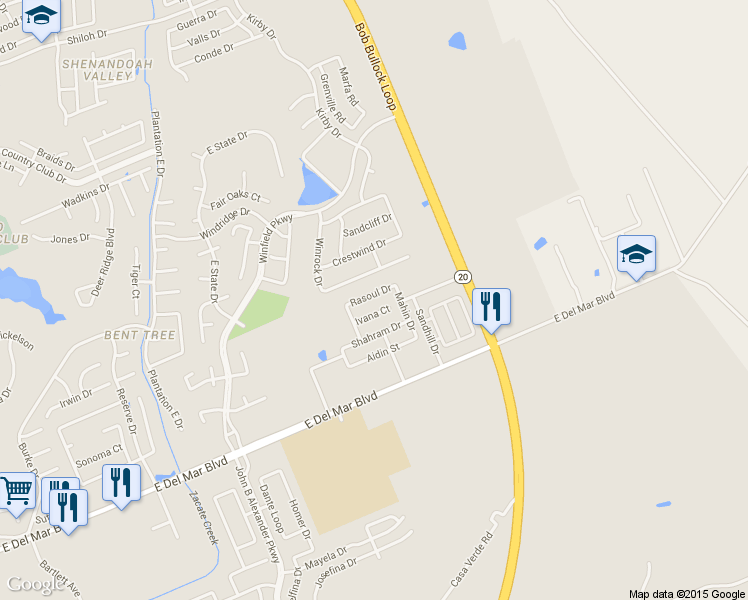 map of restaurants, bars, coffee shops, grocery stores, and more near 3913 Rasoul Dr in Laredo