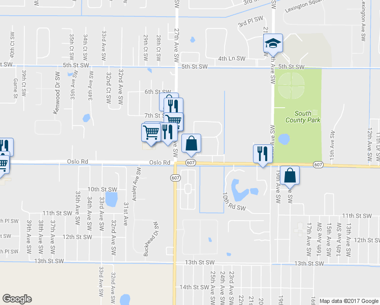 map of restaurants, bars, coffee shops, grocery stores, and more near 880 27th Avenue Southwest in Vero Beach