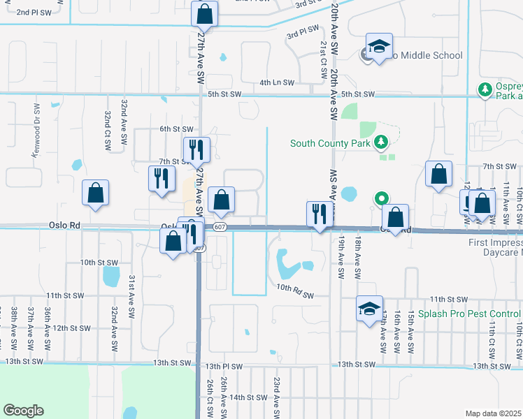 map of restaurants, bars, coffee shops, grocery stores, and more near 834 Middleton Drive Southwest in Vero Beach
