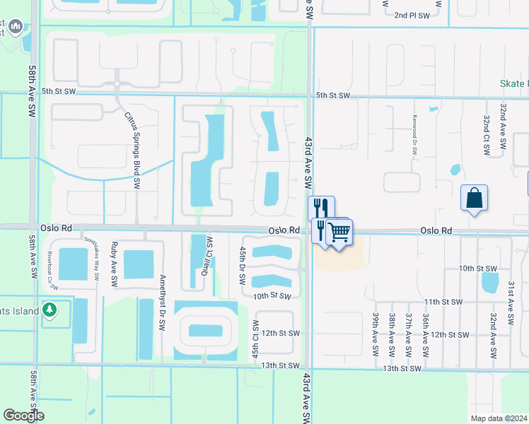 map of restaurants, bars, coffee shops, grocery stores, and more near 4510 8th Lane Southwest in Vero Beach